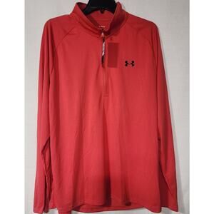 Under Armour Men's orange Fleece 1/2 Zip size XL NWT